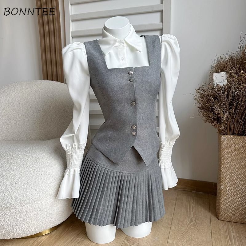 Shirt Camp Collar - Conjunto de chaleco de cuello cuadrado
