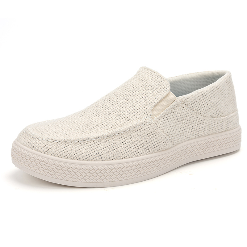 Espadrille Slip On - Mocasines de lino para hombre, transpirables,