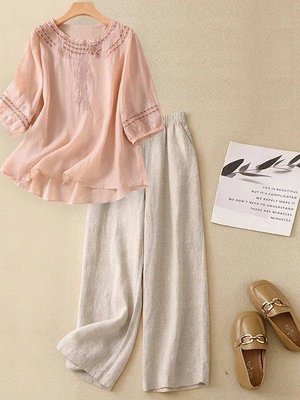 Conjunto de Lino y Algodón de  - Linen Shirt Breathable reseña y precio