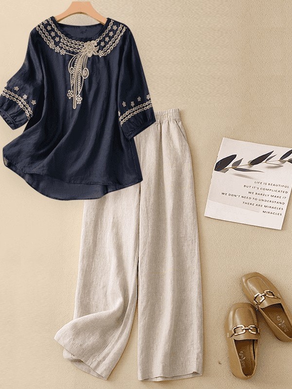 Conjunto de Lino y Algodón de  - Linen Shirt Breathable reseña y precio