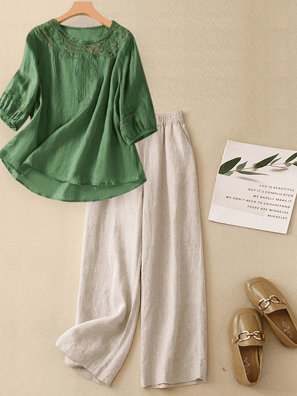 Conjunto de Lino y Algodón de  - Linen Shirt Breathable reseña y precio