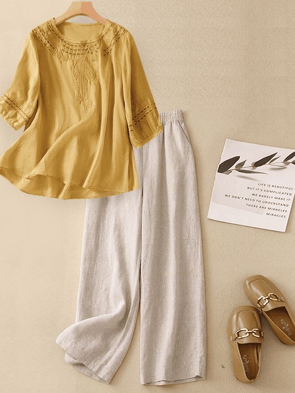 Conjunto de Lino y Algodón de  - Linen Shirt Breathable reseña y precio