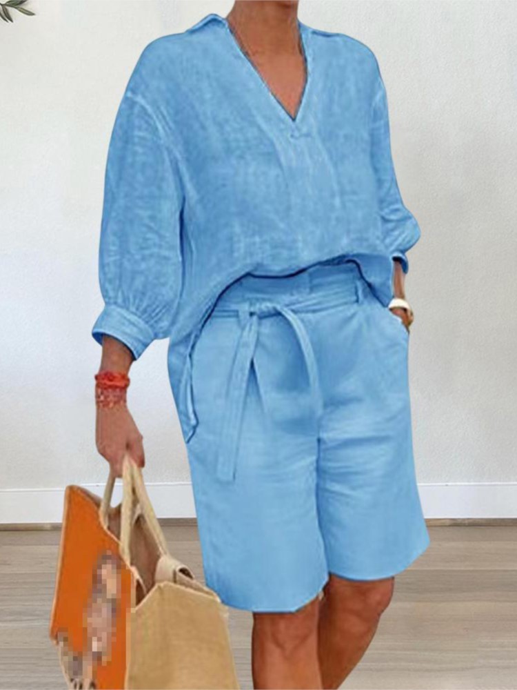 Trajes de mujer, conjunto de d - Linen Shirt Breathable reseña y precio