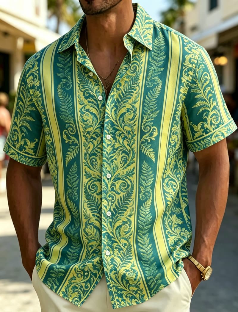 Camisa de manga corta para hom - Resort Shirt Floral reseña y precio