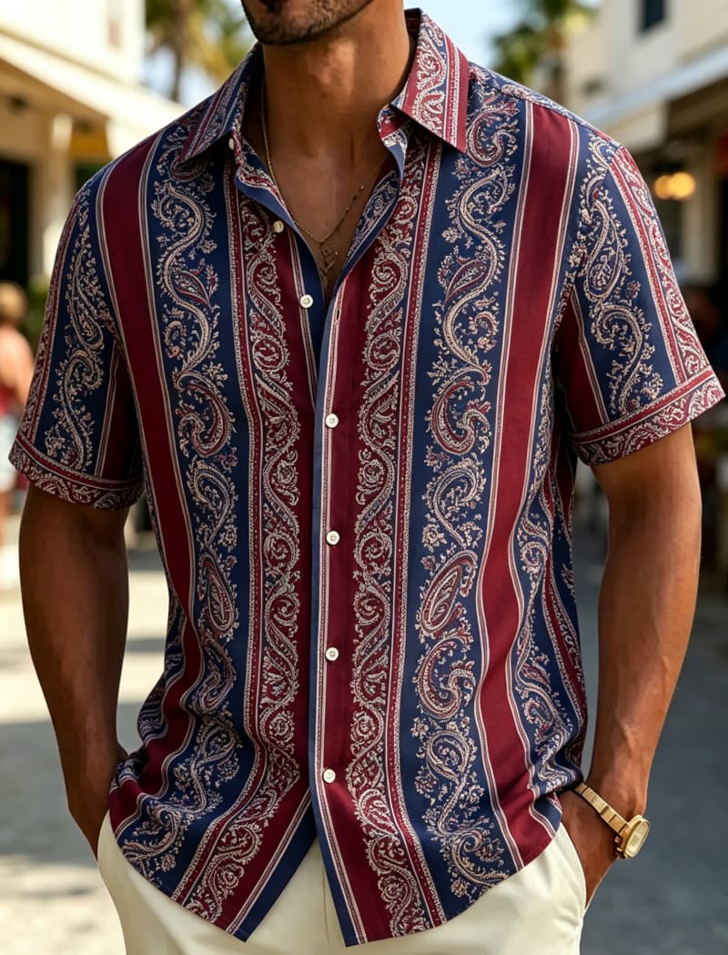 Camisa de manga corta para hom - Resort Shirt Floral reseña y precio
