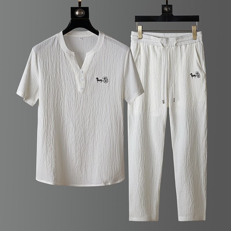Conjunto de Camiseta de Lino d - Short Linen Drawstring reseña y precio